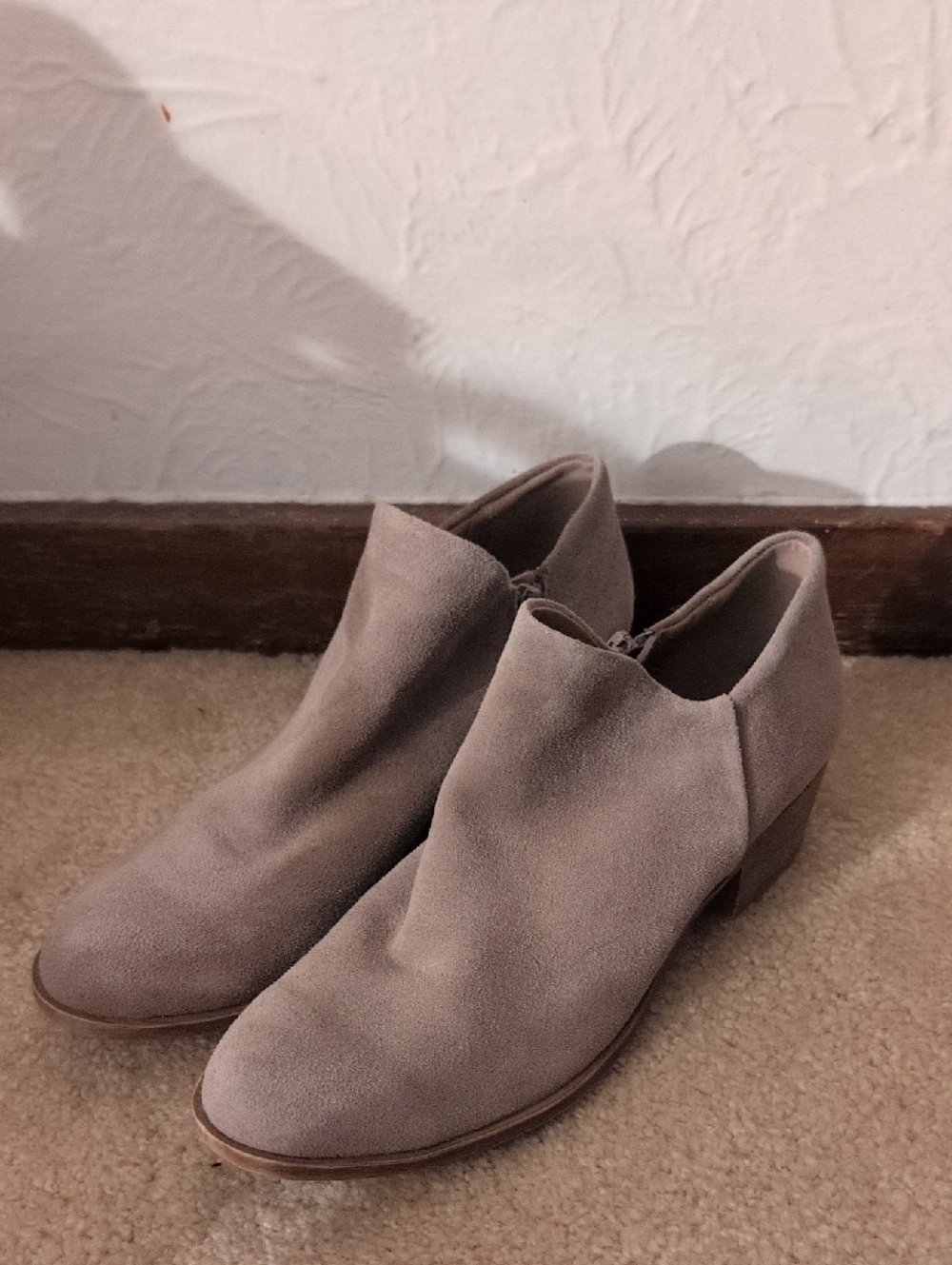 Lucky Brand Taupe Suede Ankle Booties